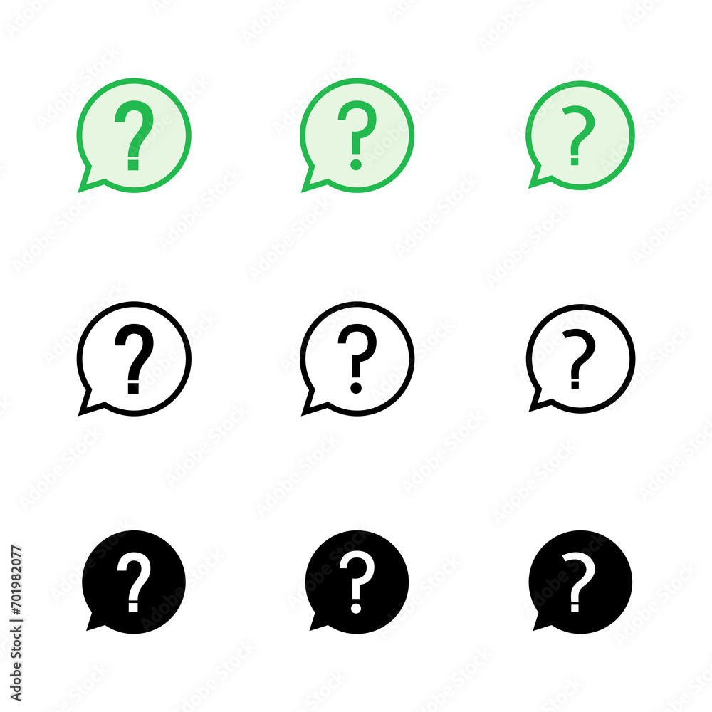 Question icon set. question mark icon vector.