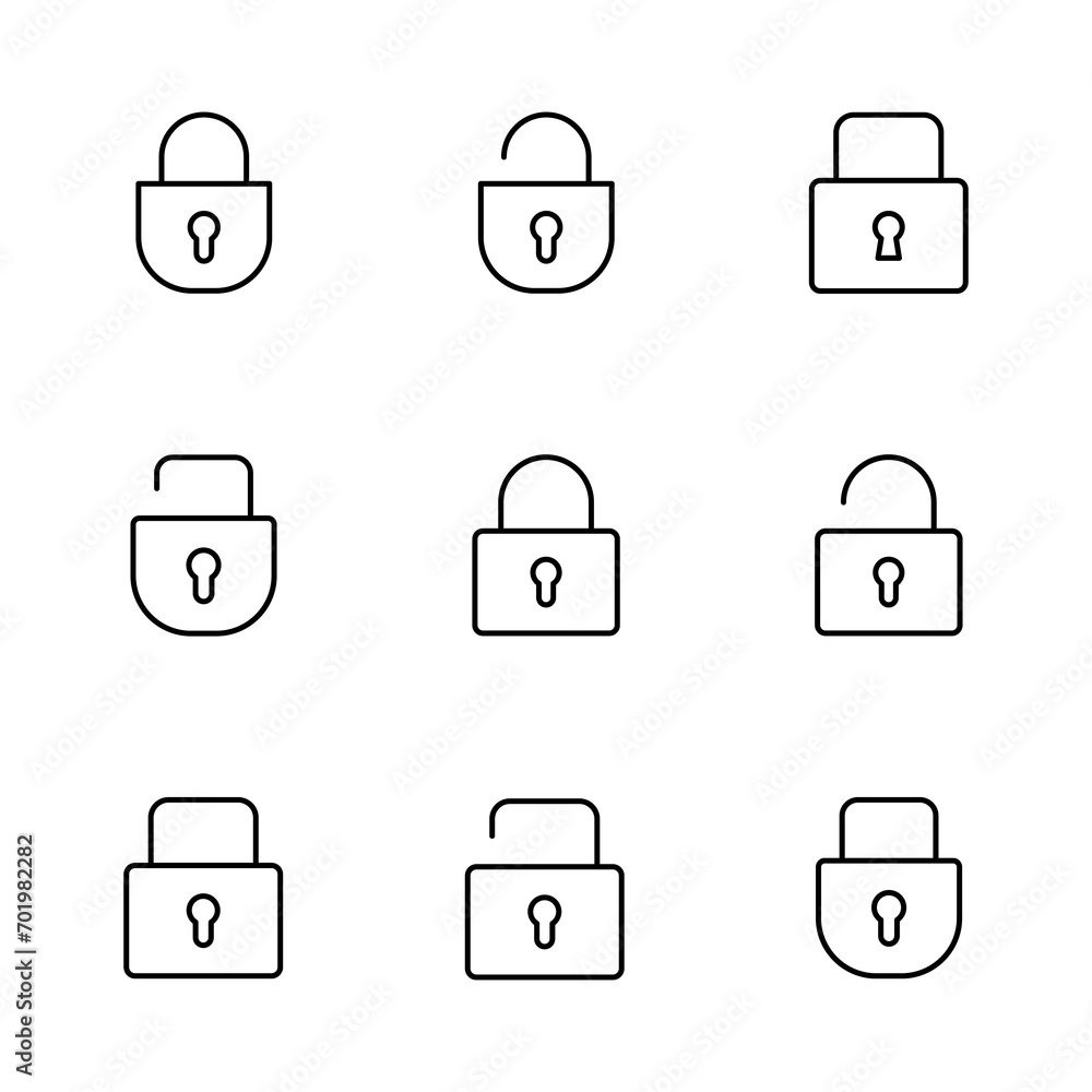 Lock icon set. Padlock icon vector. Encryption icon. Security symbol Lock icon set. Padlock icon vector. Encryption icon. Security symbol