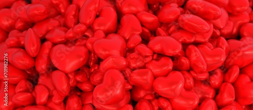 arrière-plan rempli de cœurs en 3D empilés les uns sur les autres - saint valentin - rendu 3D photo