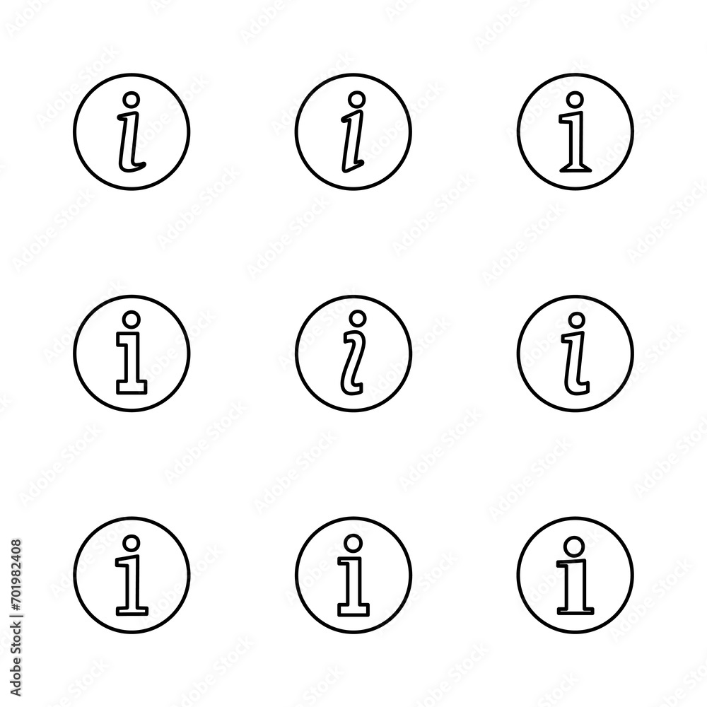 Info sign icon set. about us icon vector. Faq icon Info sign icon set. about us icon vector. Faq icon