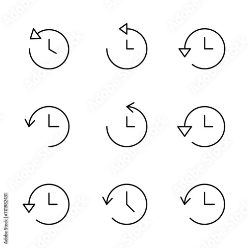 History icon set. recent event history