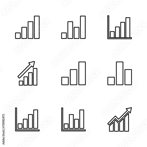 Growing graph Icon set. Chart icon. diagram icon