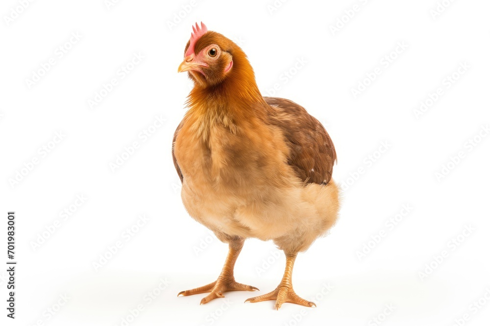 Fototapeta premium Brown hen isolated on white