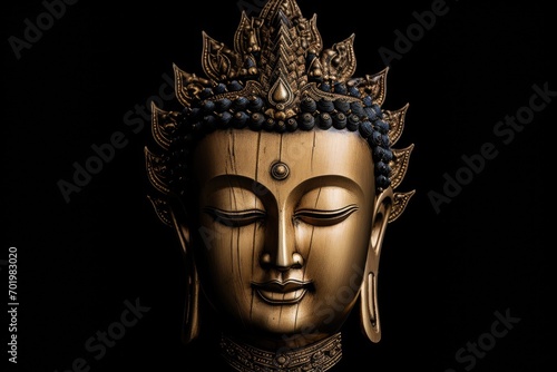 Buddha image head worn as amulet in Buddhism