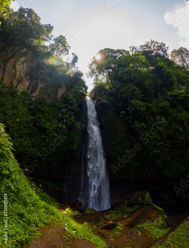 View of Coban Talun waterfall which is located in East Java  Indonesia