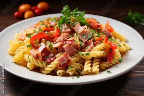 Ham and pepper pasta