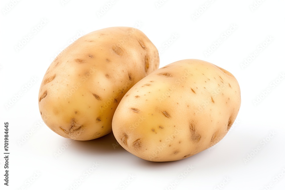 Isolated new potato tuber on white background Isolated new potato tuber on white background