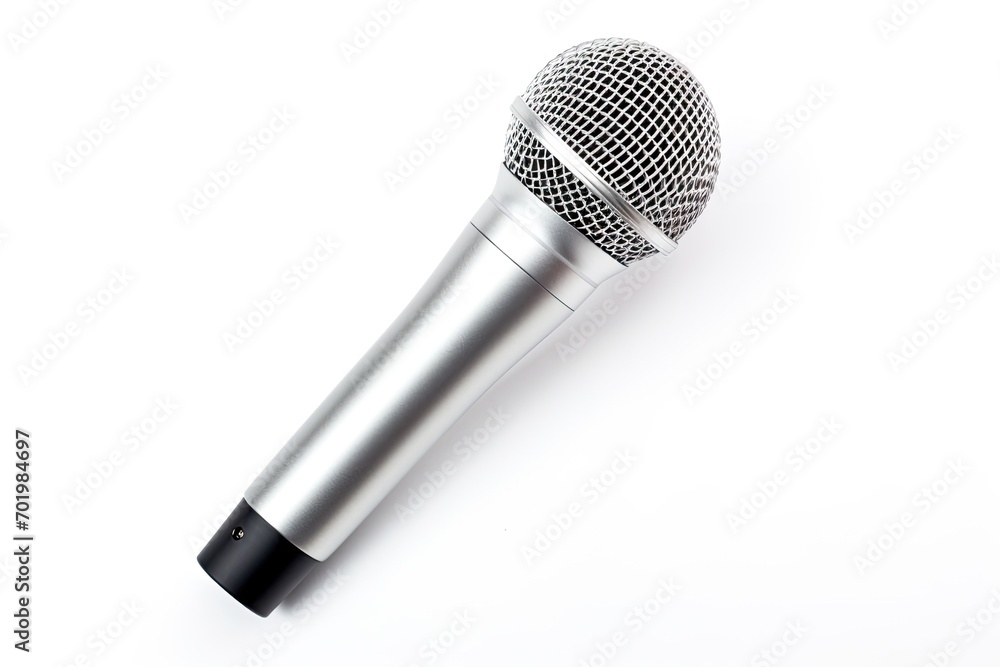 Isolated silver handheld microphone Isolated silver handheld microphone