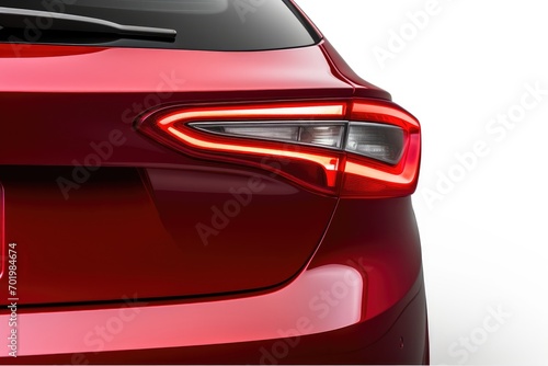 Isolated rear car light with white background clipping path included