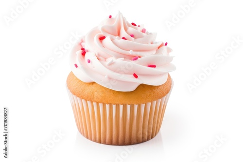 Isolated white background cupcake with clipping path