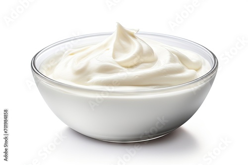 Isolated white background sour cream