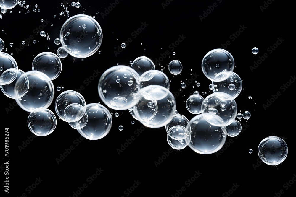 Macro shot of isolated water bubbles on white background Macro shot of isolated water bubbles on white background