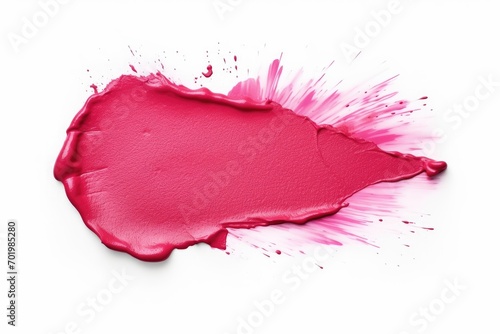 Make up concept with lipstick stroke on white background