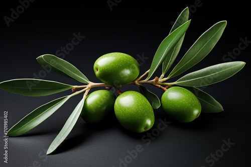 Olives on branch isolated on white background with clipping path