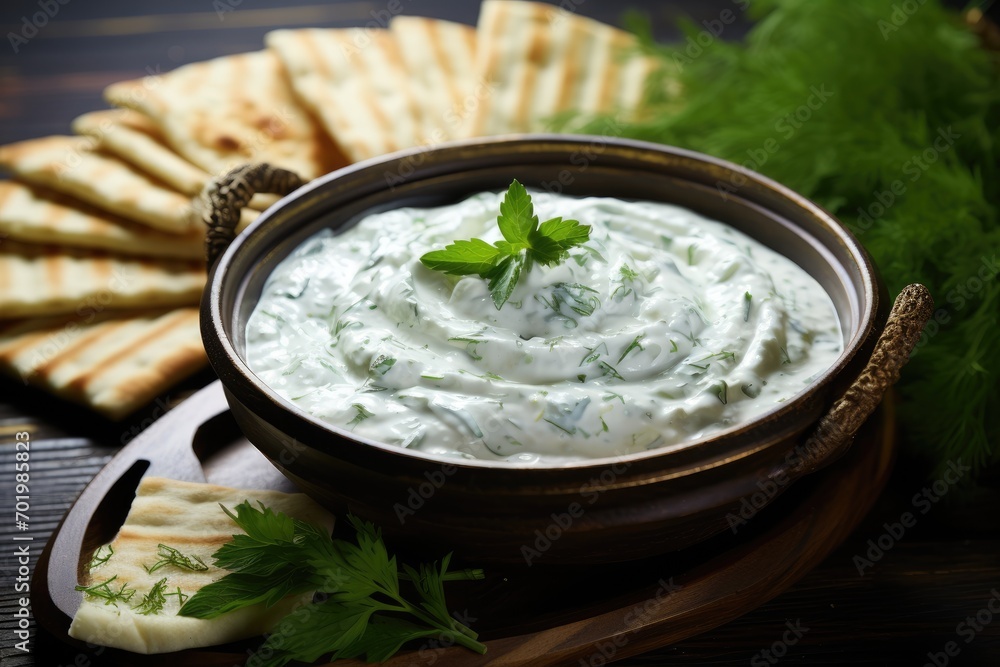 Tasty starter tzatziki also called cacik Tasty starter tzatziki also called cacik