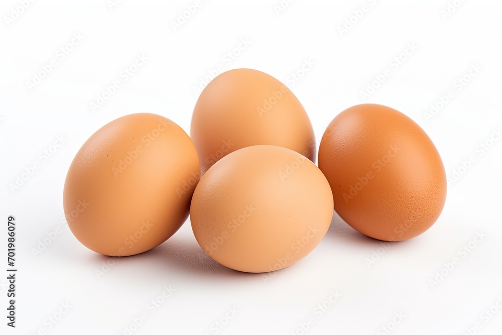 Three eggs alone on a blank surface Three eggs alone on a blank surface