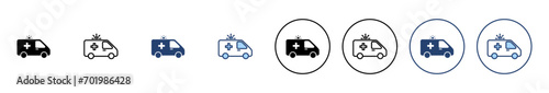 Ambulance icon vector. ambulance truck sign and symbol. ambulance car photo