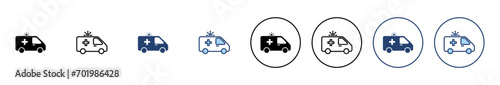 Ambulance icon vector. ambulance truck sign and symbol. ambulance car