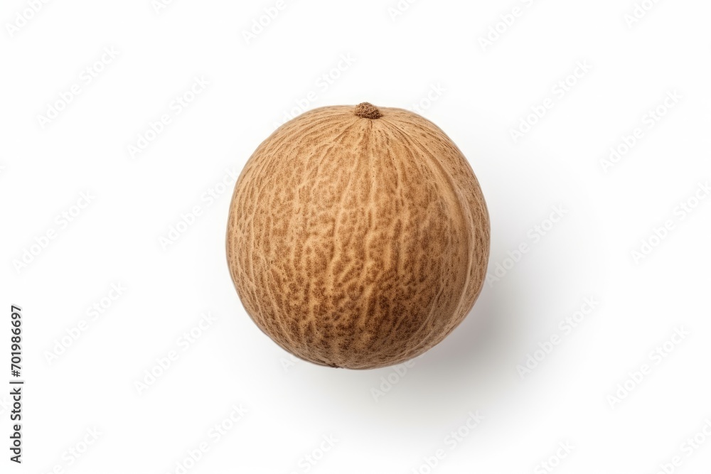 White background isolates nutmeg from top view White background isolates nutmeg from top view