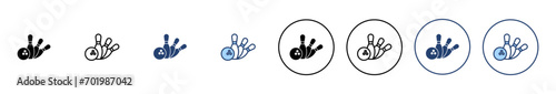 Bowling icon vector. bowling ball and pin sign and symbol.