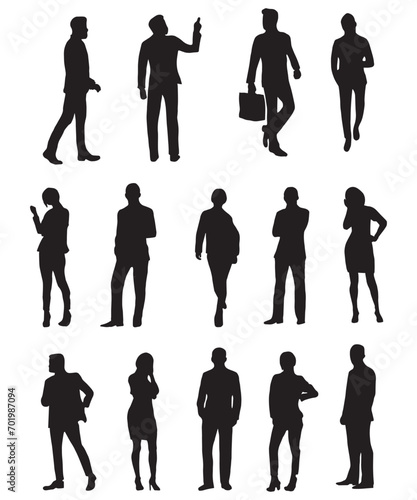 silhouette businessman and businesswoman package