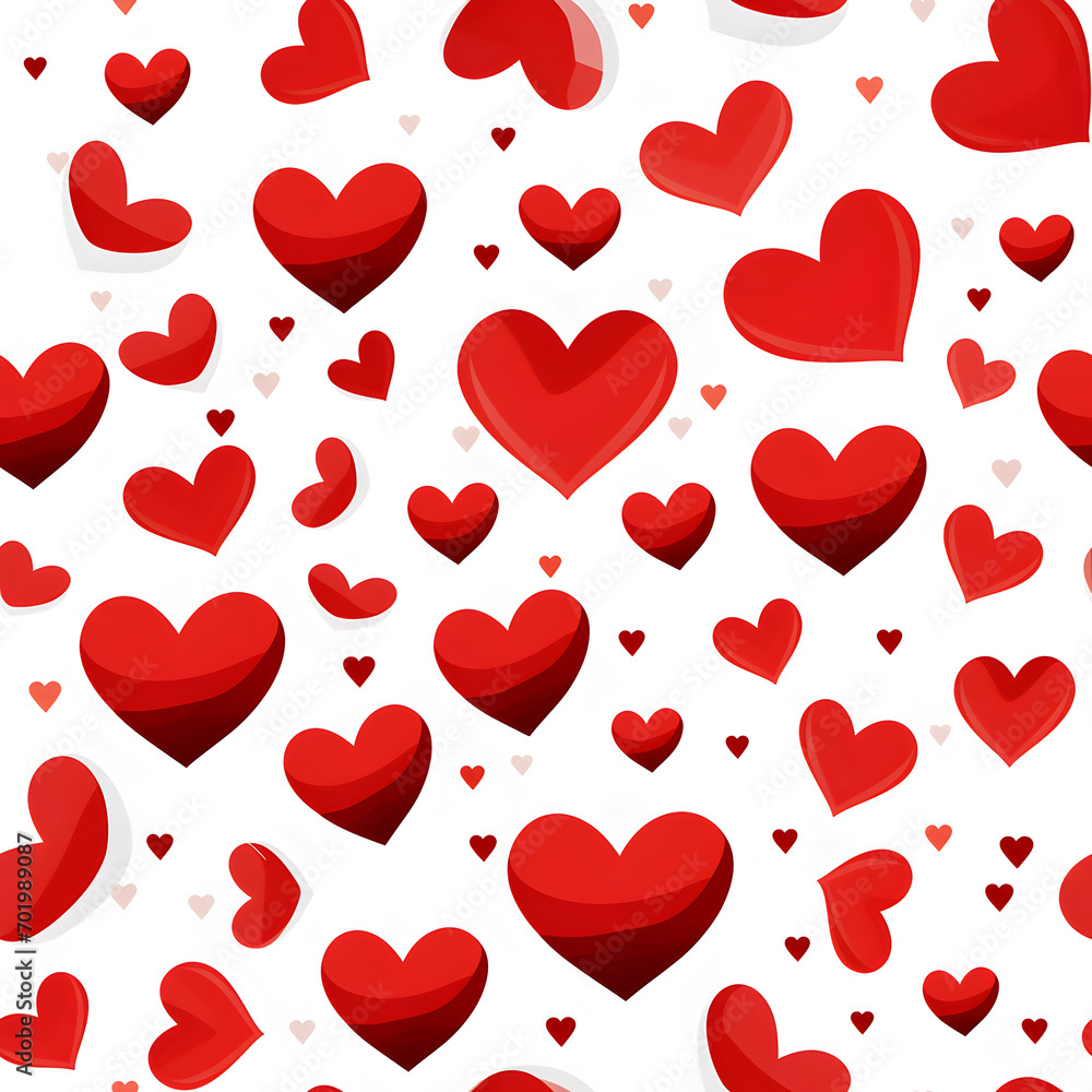 seamless pattern with red hearts