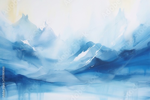Blue abstract background with mountains