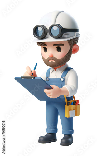Hombre trabajando en la industria y tomando notas