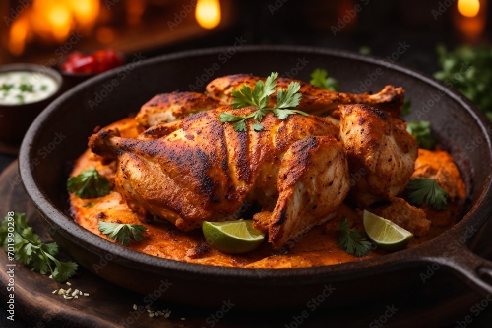 roasted chicken with vegetables (Tandoori Chicken) roasted chicken with vegetables (Tandoori Chicken)