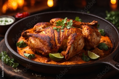 roasted chicken with vegetables (Tandoori Chicken)
