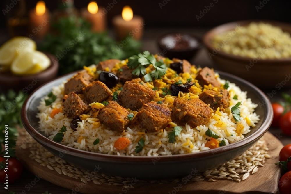 rice with chicken and vegetables (Chicken Biryani) rice with chicken and vegetables (Chicken Biryani)