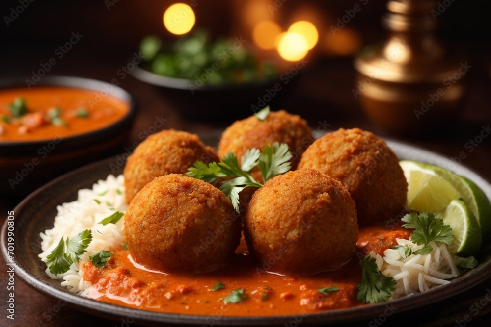 meatballs with rice (Malai Kofta) meatballs with rice (Malai Kofta)