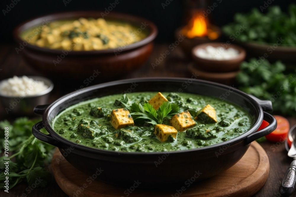 vegetable soup with vegetables (Palak Paneer) vegetable soup with vegetables (Palak Paneer)
