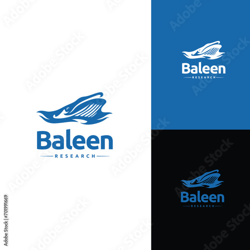 Whale baleen humpback modern logo design vector