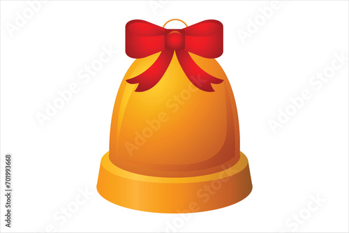 Christmas Bell with Ribbon Sticker Design