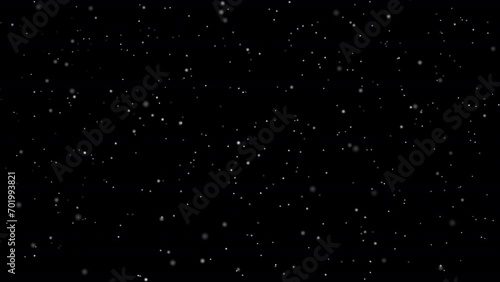 Falling snow on a transparent background, looped