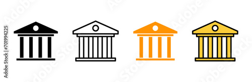 Bank icon set vector. Bank sign and symbol, museum, university