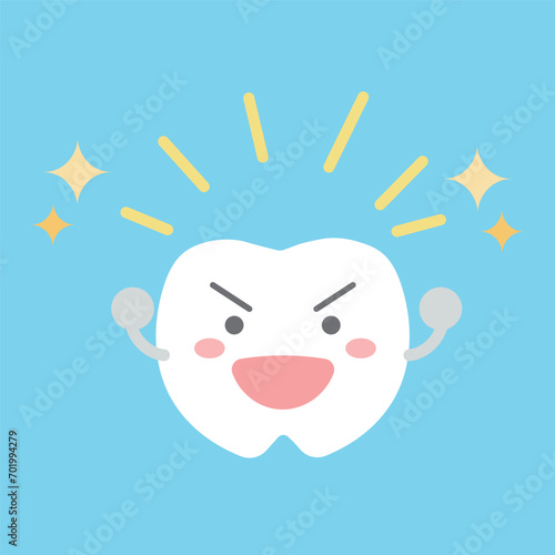 元気なキラキラ歯のキャラクター