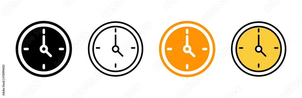 Clock icon set vector. Time sign and symbol. watch icon Clock icon set vector. Time sign and symbol. watch icon