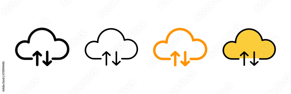 Cloud icon set vector. cloud sign and symbol Cloud icon set vector. cloud sign and symbol