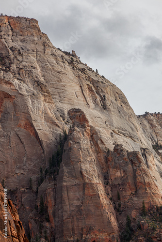 Eroded Ancient Sandstone Mountains at Zion National Park