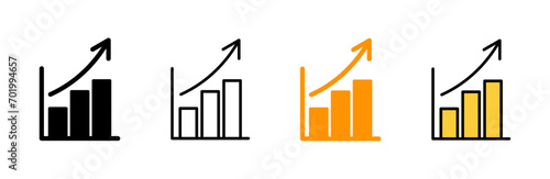 Growing graph Icon vector. Chart sign and symbol. diagram icon