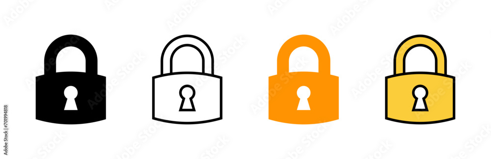 Lock icon set vector. Padlock sign and symbol. Encryption icon. Security symbol Lock icon set vector. Padlock sign and symbol. Encryption icon. Security symbol