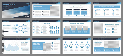 Modern presentation slide templates. Infographic elements template set for web, print, annual report brochure, business flyer leaflet marketing and advertising template. Vector Illustration. photo