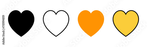 Love icon set vector. Heart sign and symbol. Like icon vector.