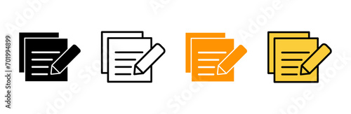 Note icon set vector. notepad sign and symbol