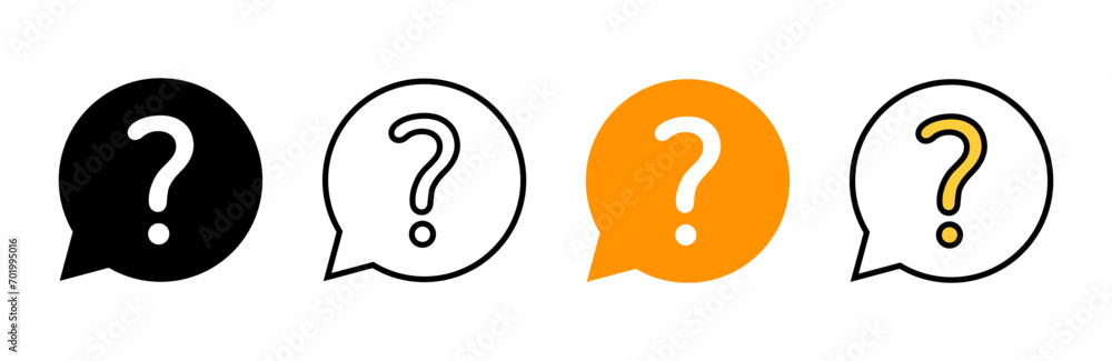 Question icon set vector. question mark sign and symbol Question icon set vector. question mark sign and symbol