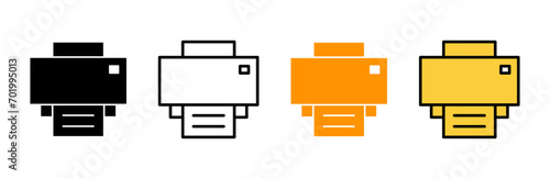 Print icon set vector. printer sign and symbol