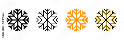 Snow icon set vector. snowflake sign and symbol photo