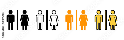 Toilet icon set vector. Girls and boys restrooms sign and symbol. bathroom sign. wc  lavatory